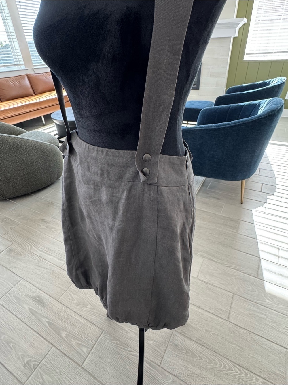 SARAH PACINI Gray Pinafore Bubble Hem Sculptural Avant-Garde Lagenlook GUC - Picture 3 of 9